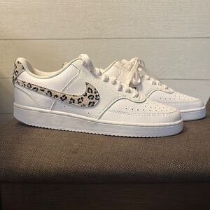 Nike Women's Athletic Shoes with Leopard Print Swoosh